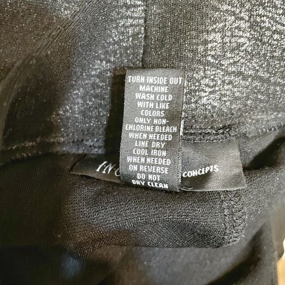 I.N.C International Concepts Women's 12 Pull On Skinny Leggings Black Textured - Picture 5 of 5